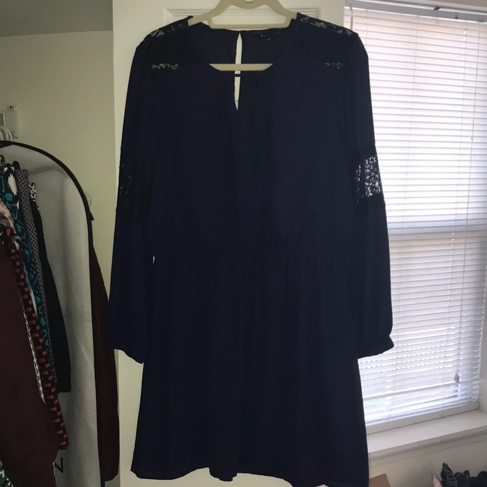 Express Long Sleeve Dress with Lace Detail